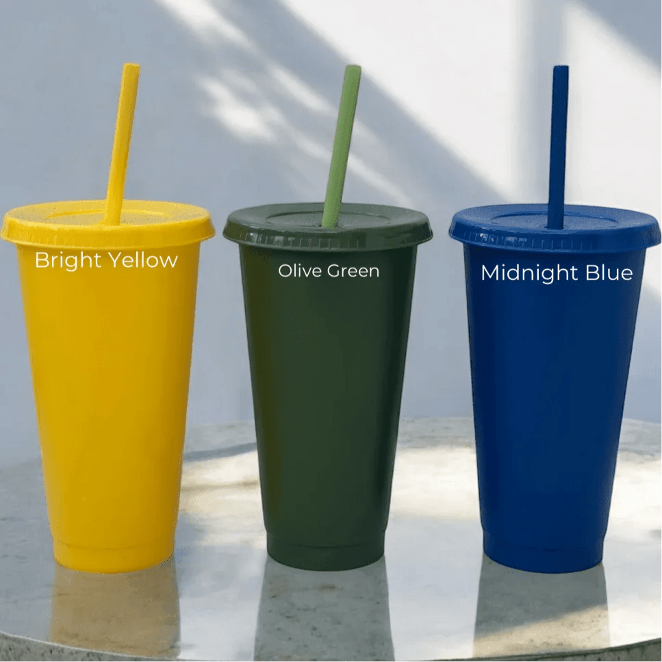 Personalised 24oz 710ml Cold Cup with Straw & Lid | Custom Tumbler - SeriouslyPersonal