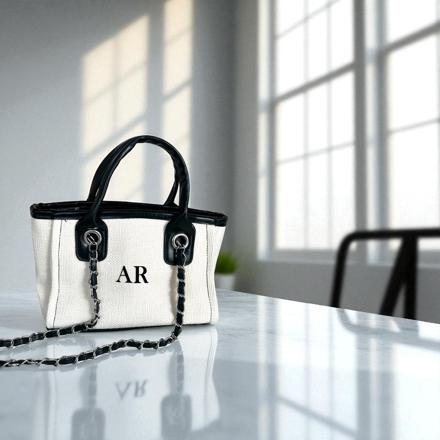 Personalised Mini Totebag Handbag With Initials