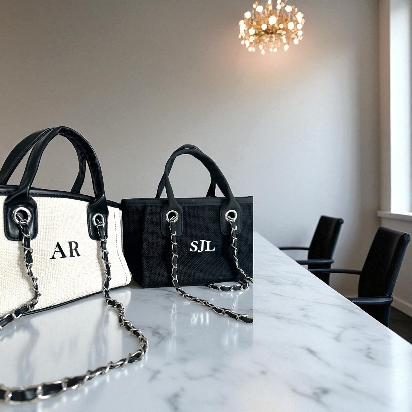 Personalised Mini Totebag Handbag With Initials