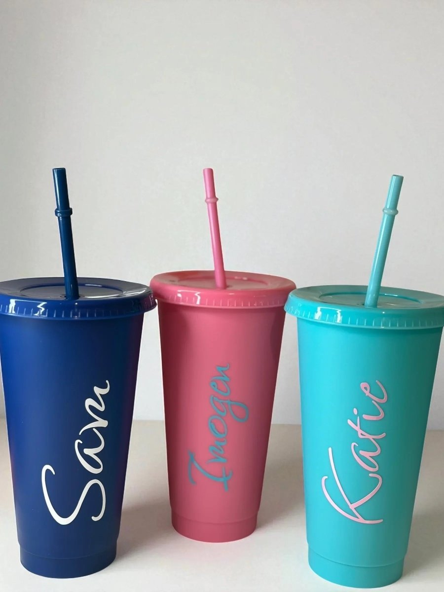 Personalised 24oz 710ml Cold Cup with Straw & Lid | Custom Tumbler - SeriouslyPersonal