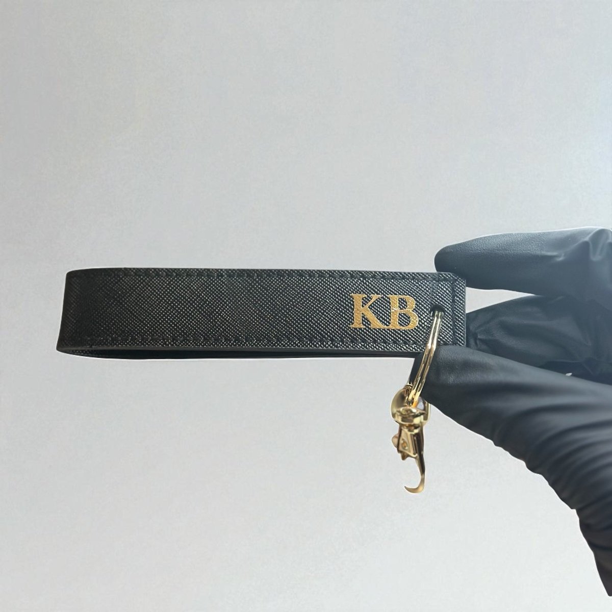 The On - the - Go Set - All black With Gold Ring Wristlet - SeriouslyPersonal