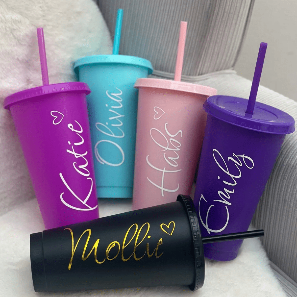 Personalised 24oz 710ml Cold Cup with Straw & Lid | Custom Tumbler - SeriouslyPersonal