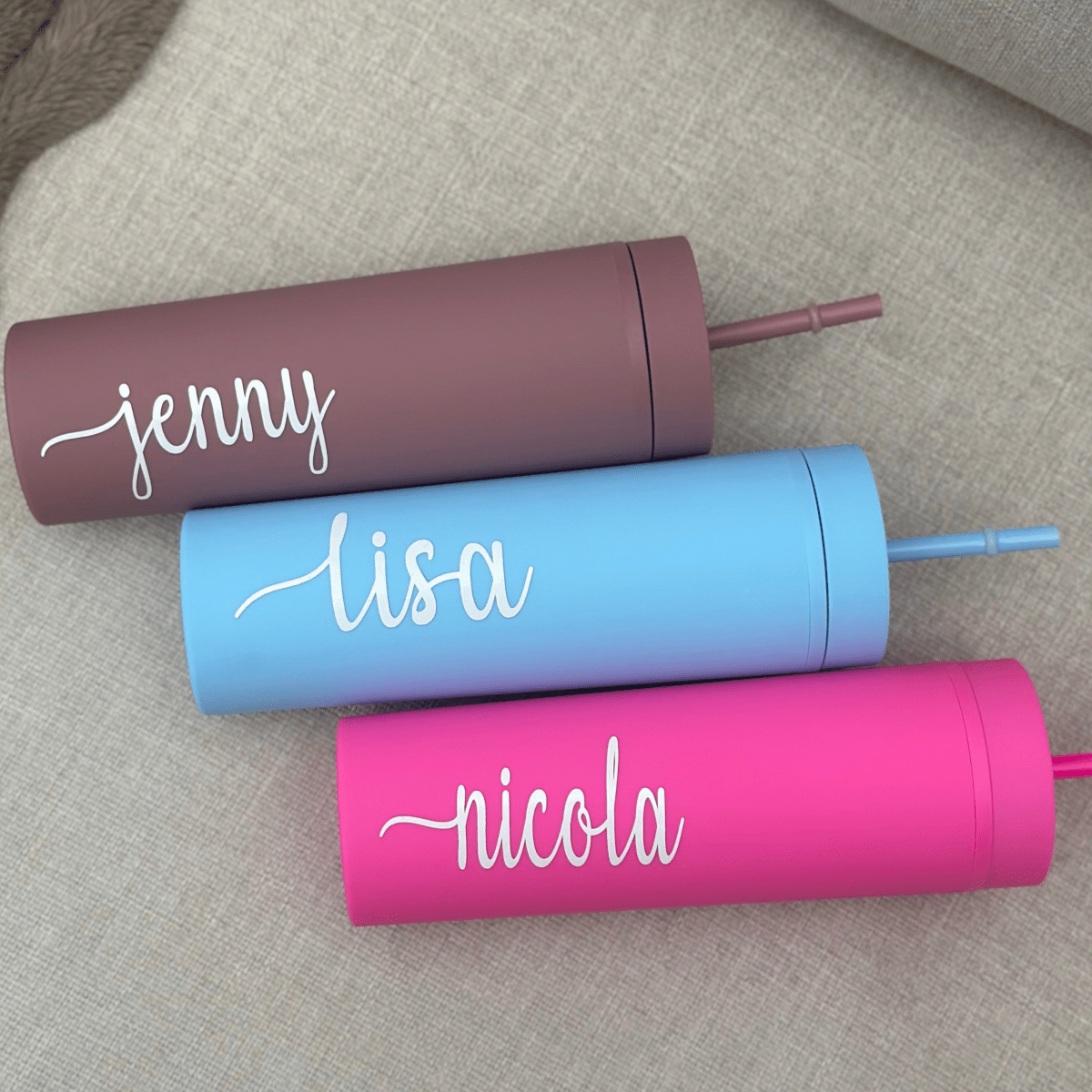 Personalised 16oz 450ml Skinny Cold Cup with Straw & Lid - SeriouslyPersonal