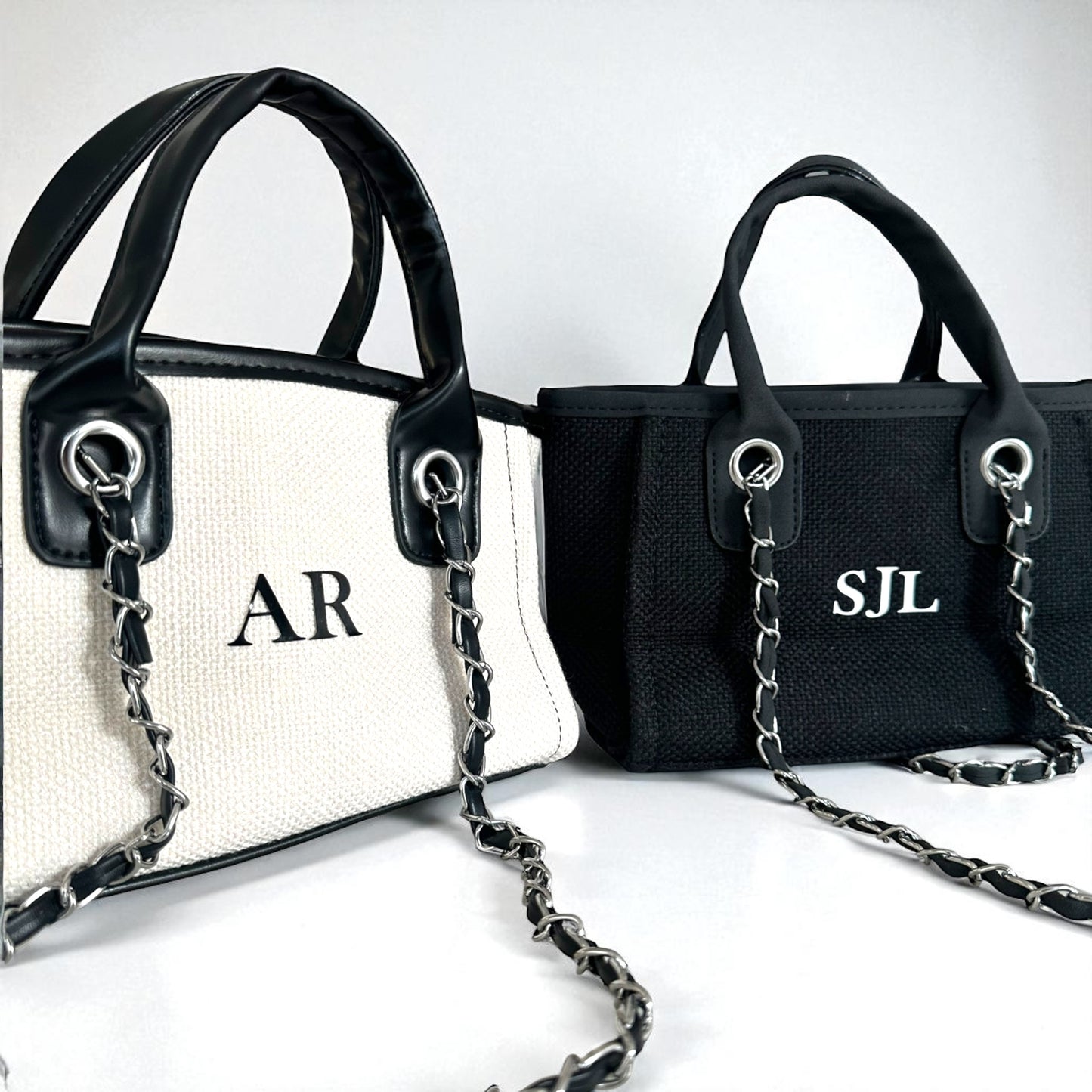 Personalised Mini Totebag Handbag With Initials