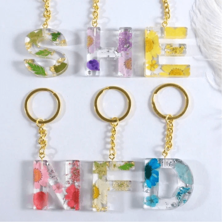 Personalised Resin Flower Initial Keyring’s | Handmade Flower Charms - SeriouslyPersonal