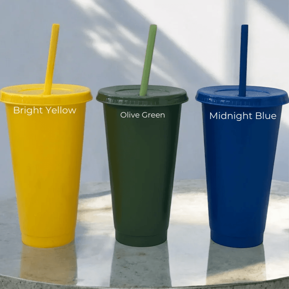Personalised 24oz 710ml Cold Cup with Straw & Lid | Custom Tumbler - SeriouslyPersonal