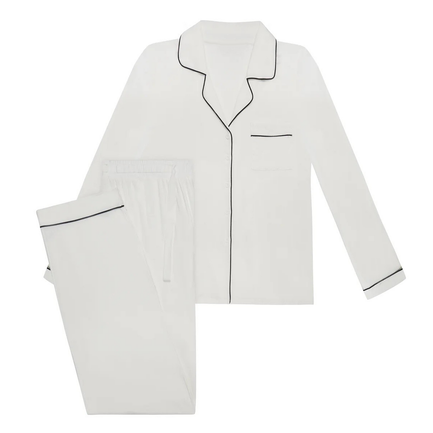 Bamboo Long Pyjama Set - White