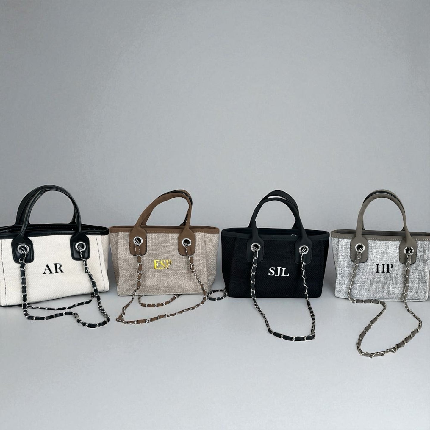 Personalised Mini Totebag Handbag With Initials