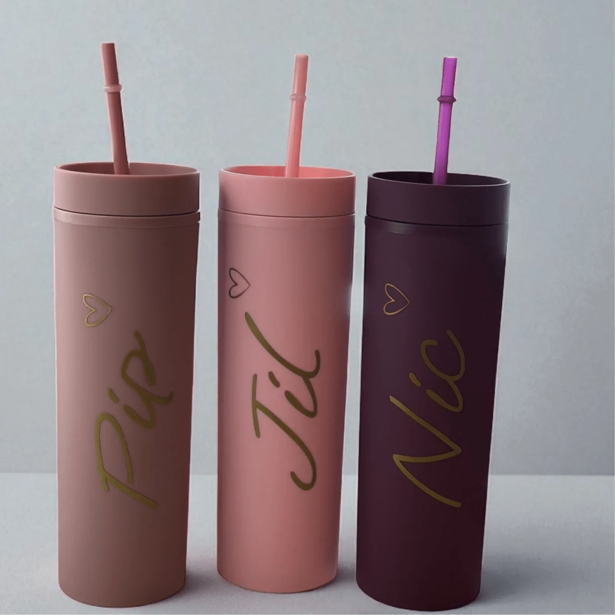 Personalised 16oz 450ml Skinny Cold Cup with Straw & Lid - SeriouslyPersonal