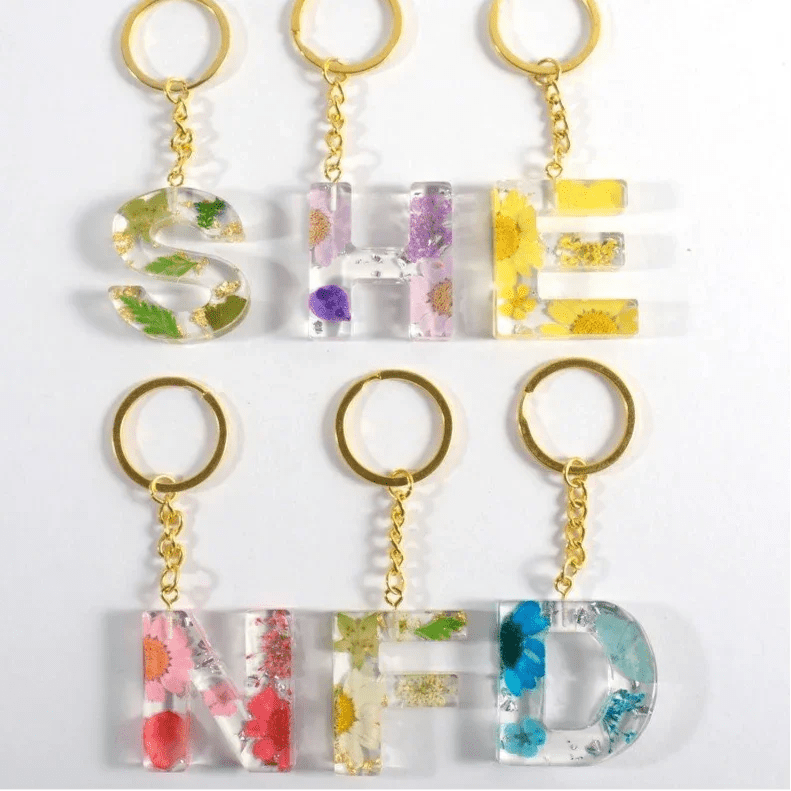 Personalised Resin Flower Initial Keyring’s | Handmade Flower Charms - SeriouslyPersonal