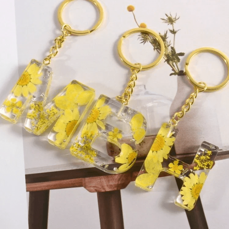 Personalised Resin Flower Initial Keyring’s | Handmade Flower Charms - SeriouslyPersonal