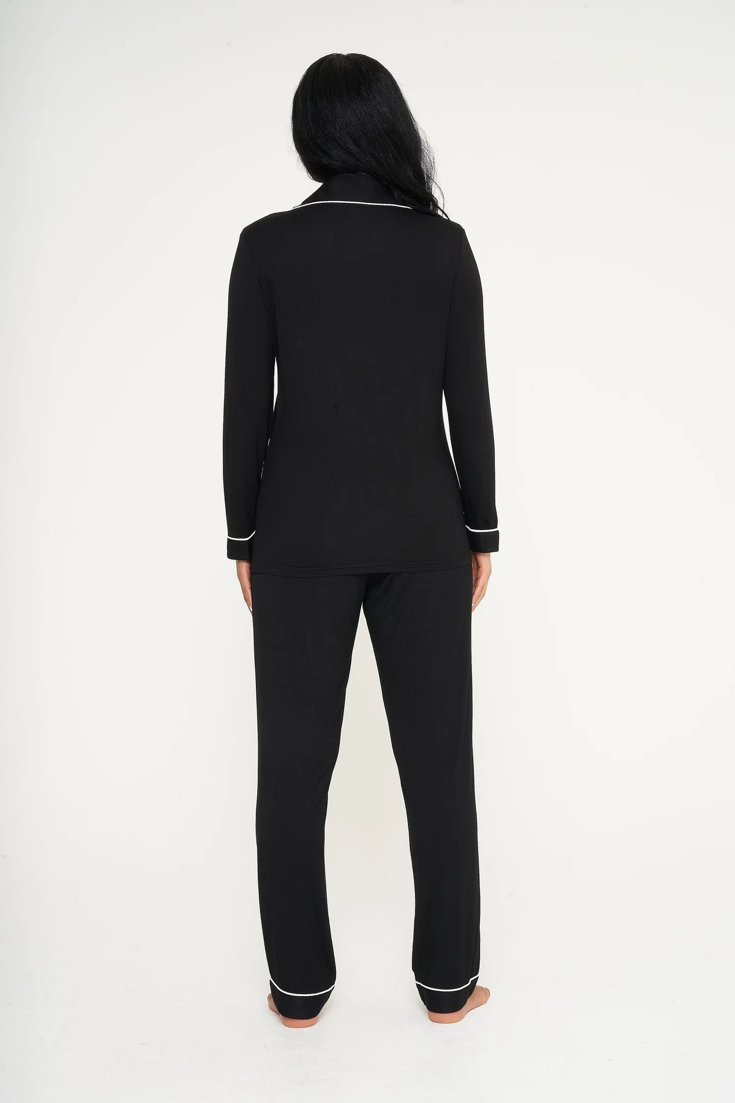 Bamboo Long Pyjama Set - Black