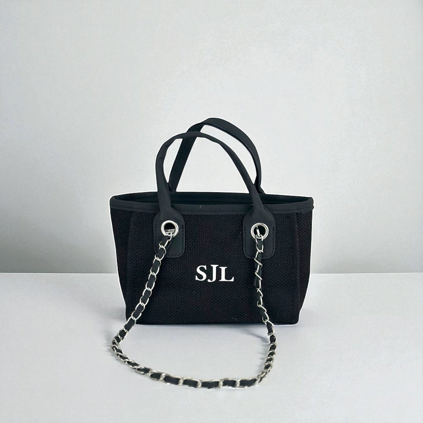 Personalised Mini Totebag Handbag With Initials