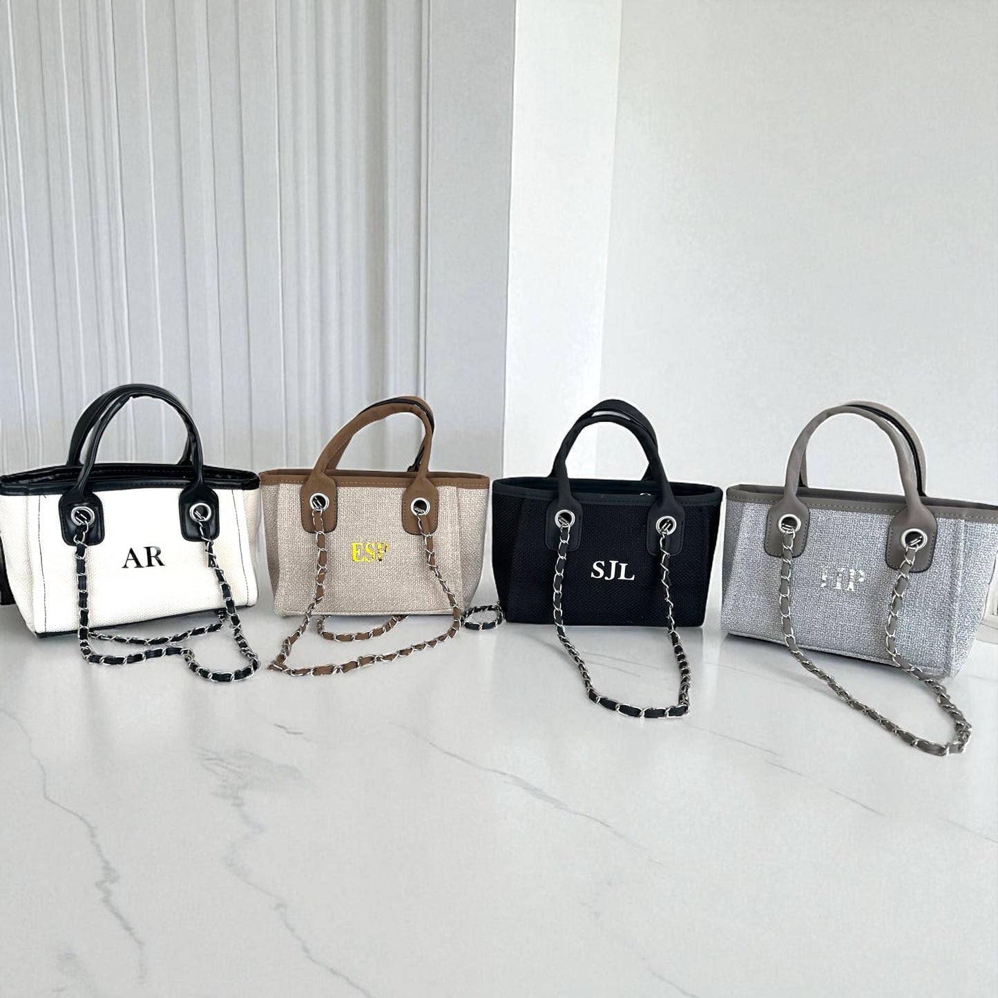 Personalised Mini Totebag Handbag With Initials