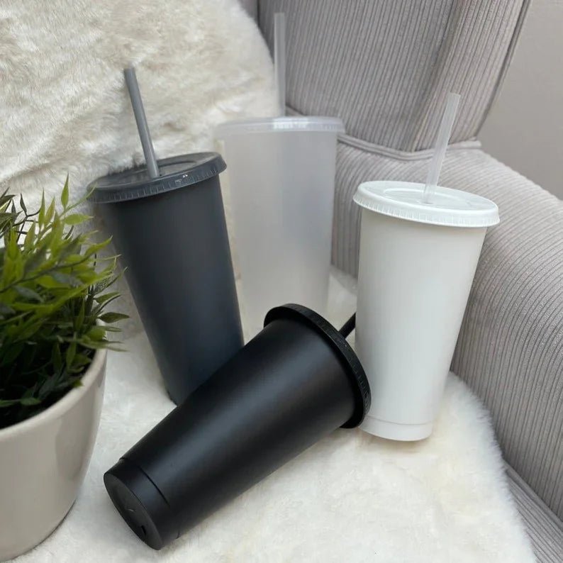 Blank 24oz 700ml Cold Cup with Straw & Lid - SeriouslyPersonal