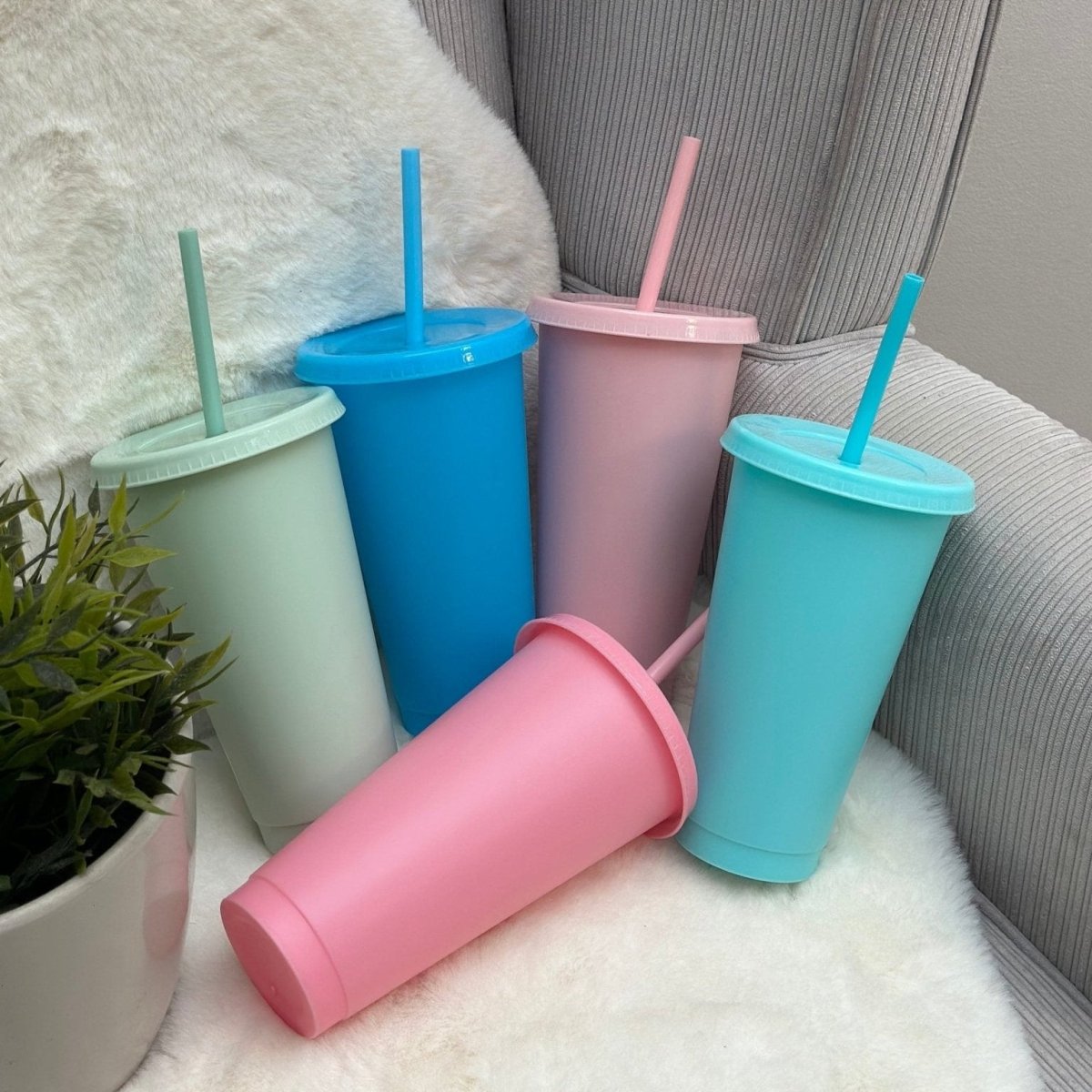 Blank 24oz 700ml Cold Cup with Straw & Lid - SeriouslyPersonal