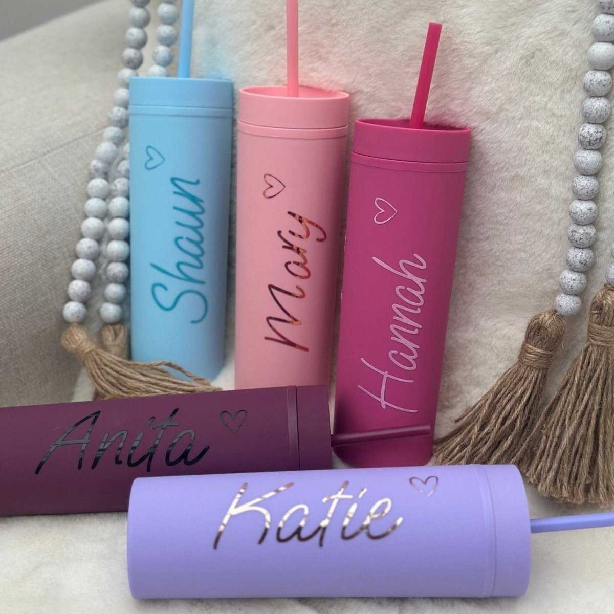Personalised 16oz 450ml Skinny Cold Cup with Straw & Lid | - SeriouslyPersonal