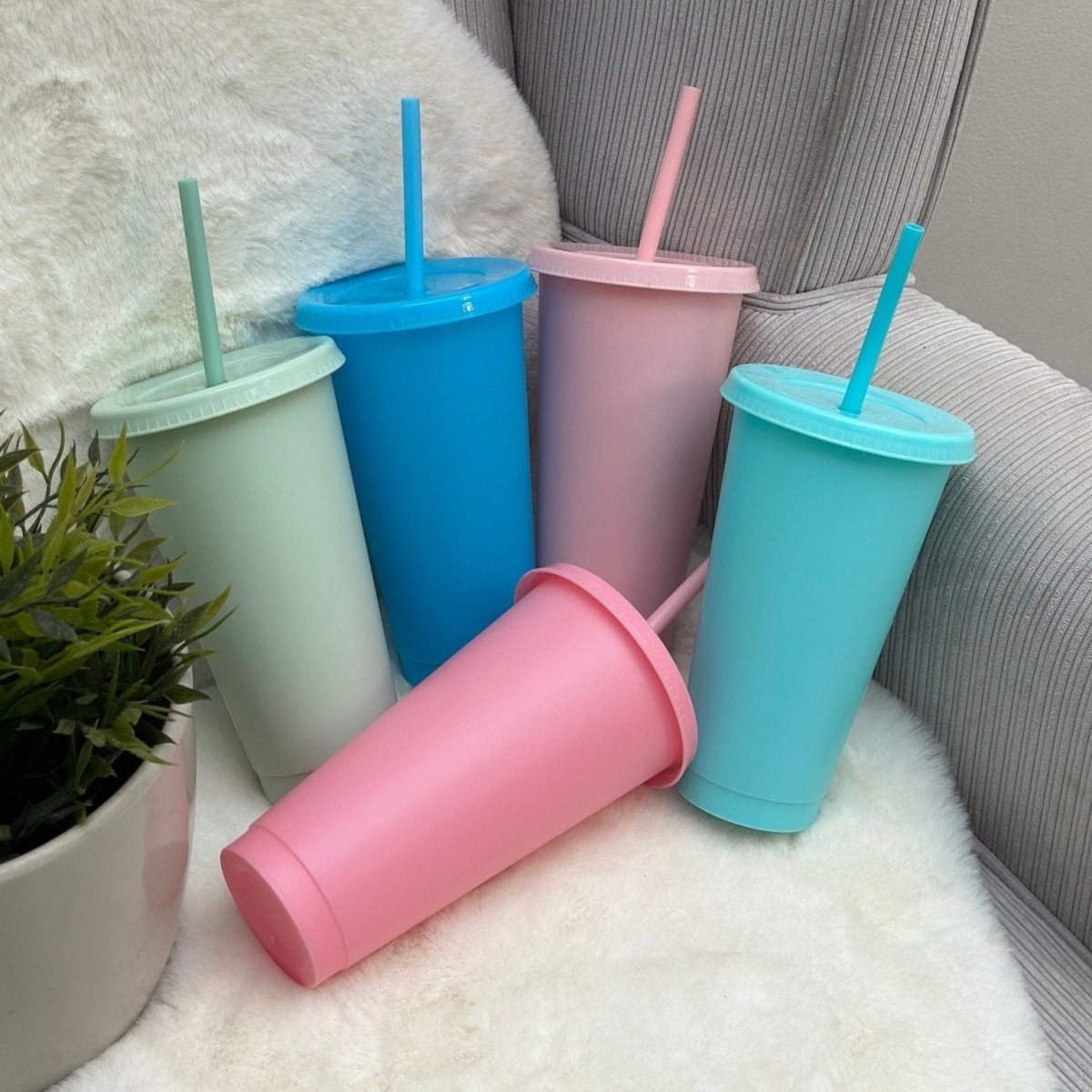 Personalised 24oz 710ml Cold Cup with Straw & Lid | Custom Tumbler | - SeriouslyPersonal