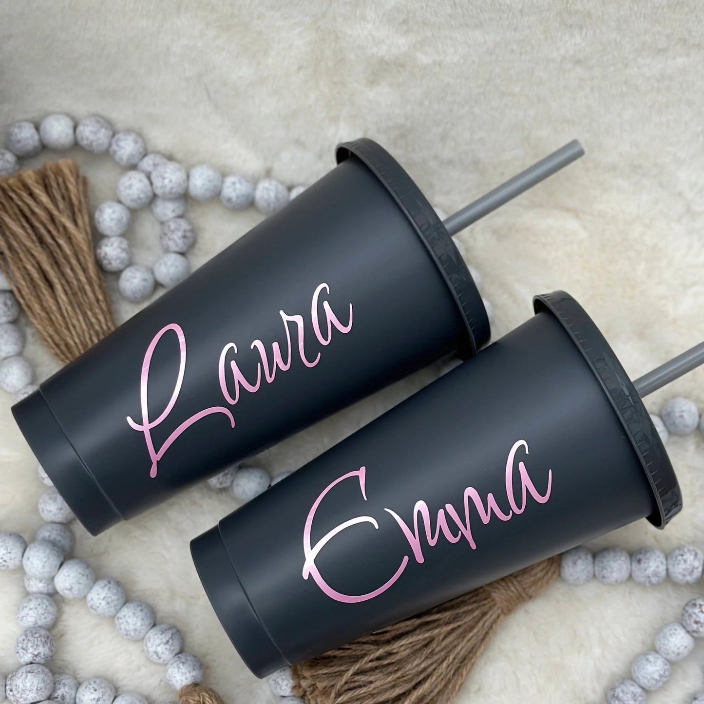 Personalised 24oz 710ml Cold Cup with Straw & Lid | Custom Tumbler | - SeriouslyPersonal