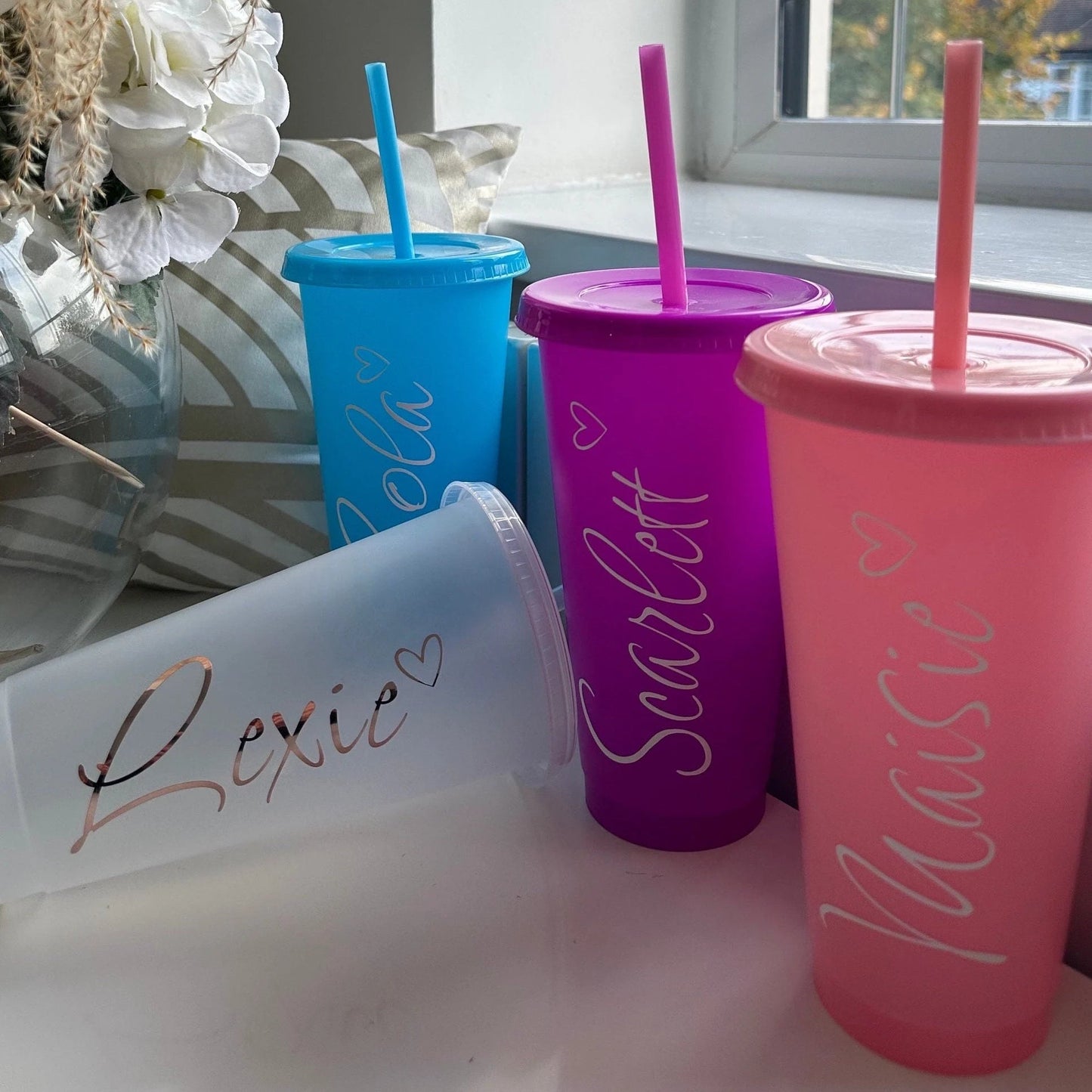 Personalised 24oz 710ml Cold Cup with Straw & Lid | Custom Tumbler | - SeriouslyPersonal