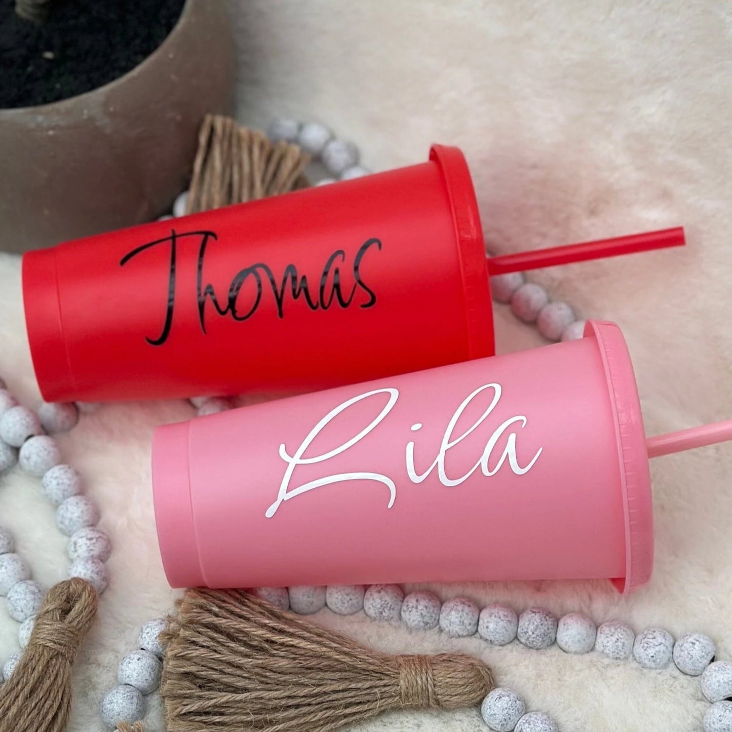 Personalised 24oz 710ml Cold Cup with Straw & Lid | Custom Tumbler | - SeriouslyPersonal