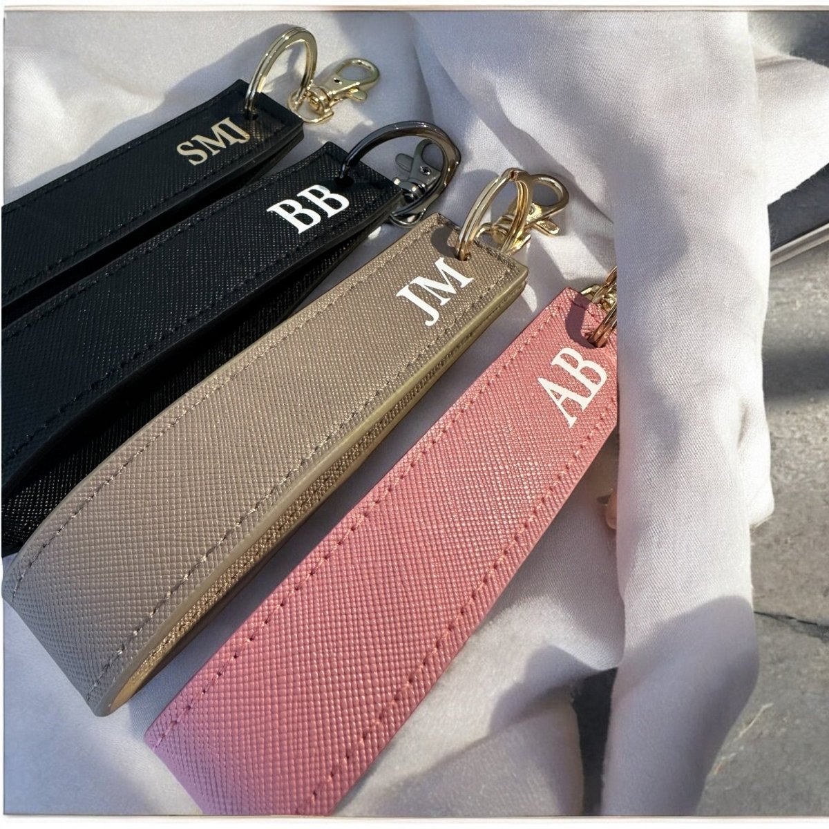 Personalised Wristlet Keyring With Custom Initials | - SeriouslyPersonal