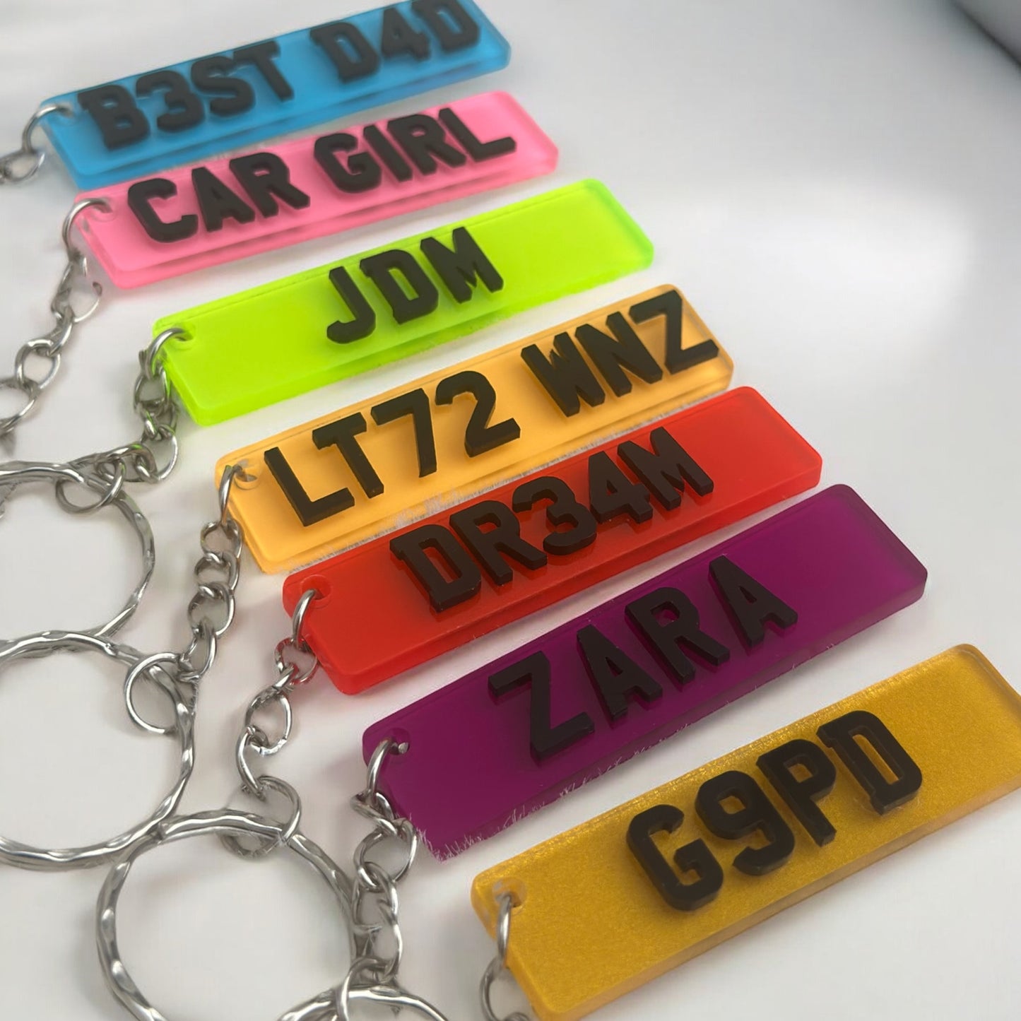 Personalised 4D Number Plate Keyring | Custom Car Registration Plate | Car Accessories | Perfect Gift for Him & Her