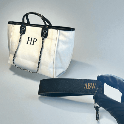 The On - the - Go Set - Cream + All Black Wristlet - SeriouslyPersonal