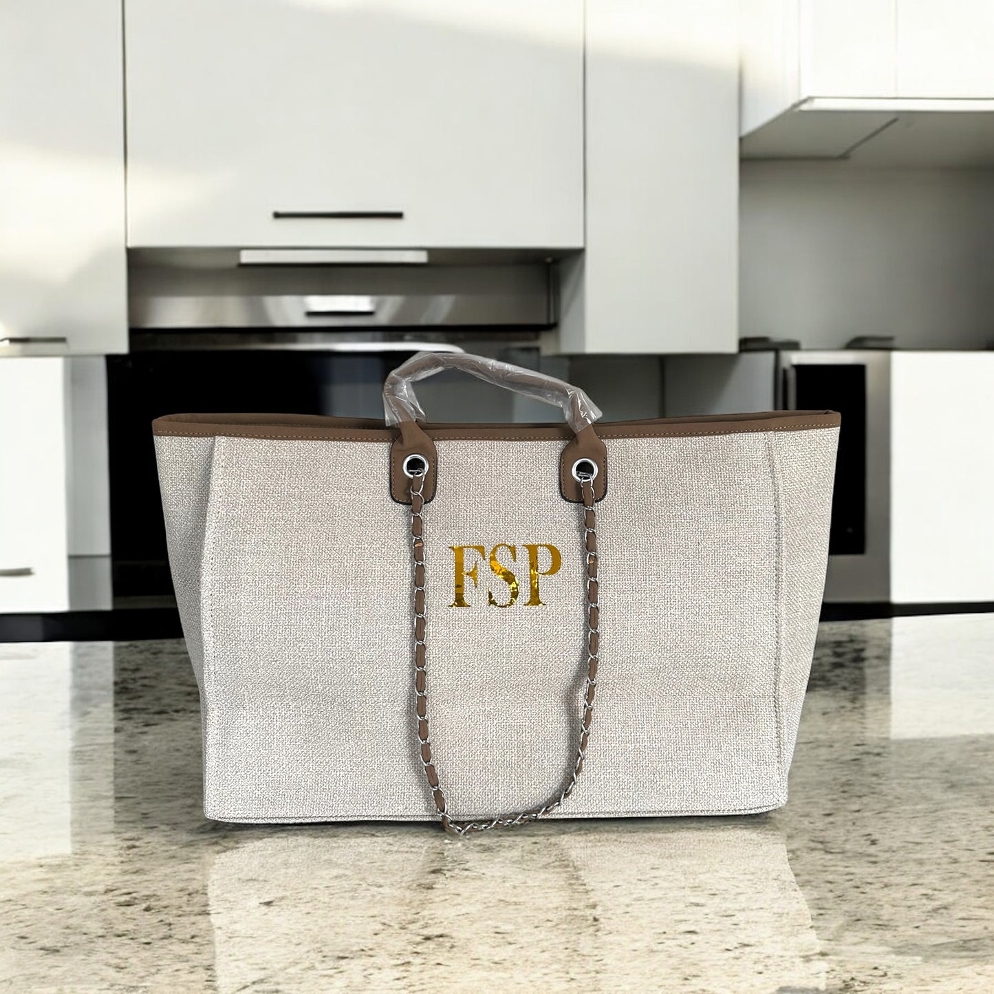 Personalised Large Totebag Handbag With Initials