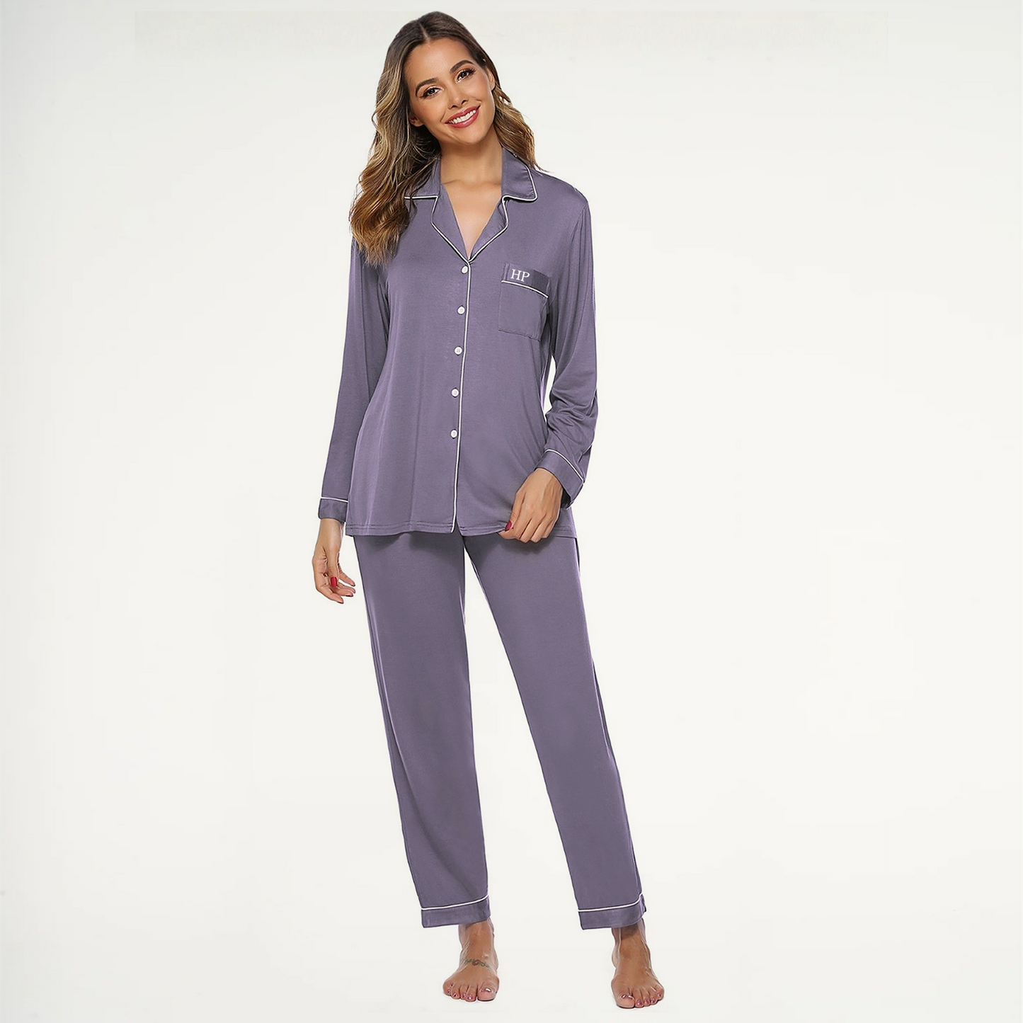 Bamboo Long Pyjama Set - Dark Grey