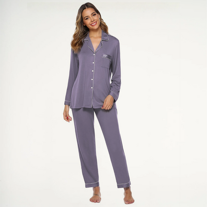 Bamboo Long Pyjama Set - Dark Grey