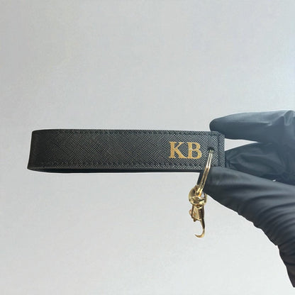 The On - the - Go Set - All black With Gold Ring Wristlet - SeriouslyPersonal
