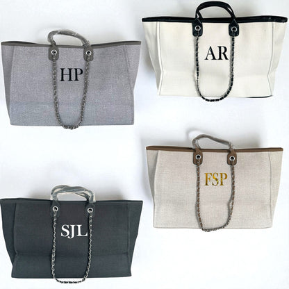 Personalised Large Totebag Handbag With Initials