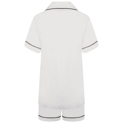 Bamboo Short Pyjama Set - White