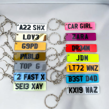 Personalised 4D Number Plate Keyring | Custom Car Registration Plate | Car Accessories | Perfect Gift for Him & Her