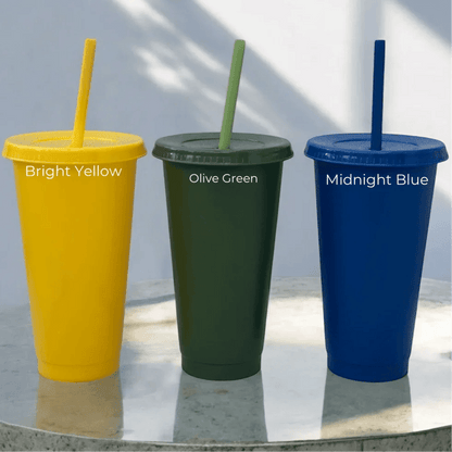 Personalised 24oz 710ml Cold Cup with Straw & Lid | Custom Tumbler - SeriouslyPersonal