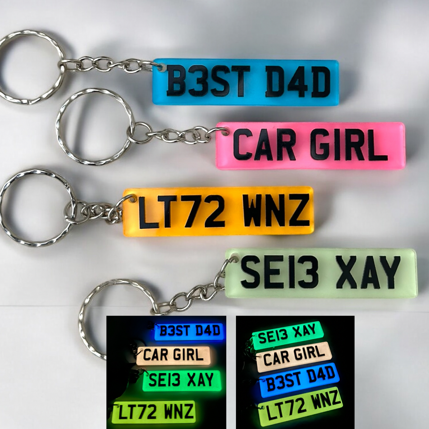 Personalised 4D Number Plate Keyring | Custom Car Registration Plate | Car Accessories | Perfect Gift for Him & Her