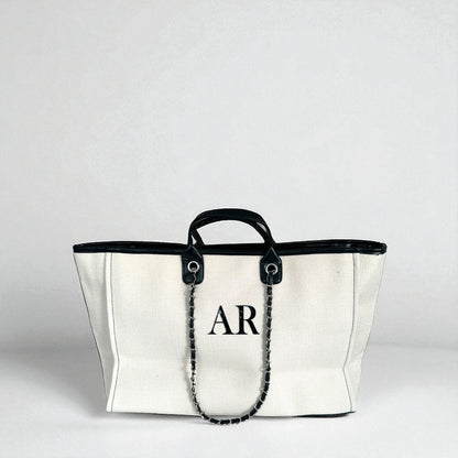 Personalised Large Totebag Handbag With Initials