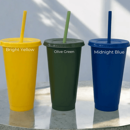 Personalised 24oz 710ml Cold Cup with Straw & Lid | Custom Tumbler - SeriouslyPersonal