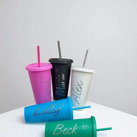 Personalised 24oz 710ml Cold Cup with Straw & Lid | Custom Tumbler