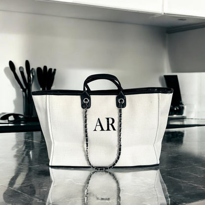 Personalised Large Totebag Handbag With Initials
