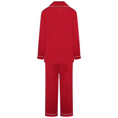 Bamboo Long Pyjama Set - Red