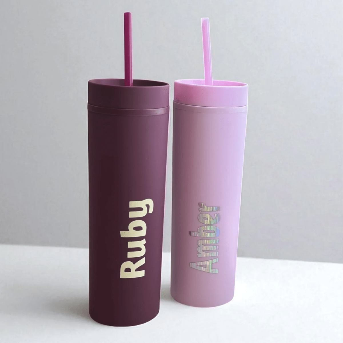 Personalised 16oz 450ml Skinny Cold Cup with Straw & Lid - SeriouslyPersonal