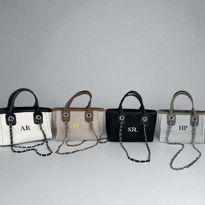 Personalised Mini Totebag Handbag With Initials