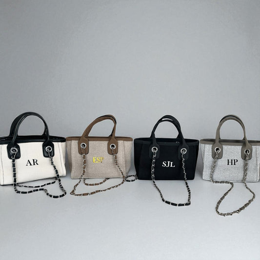 Personalised Mini Totebag Handbag With Initials