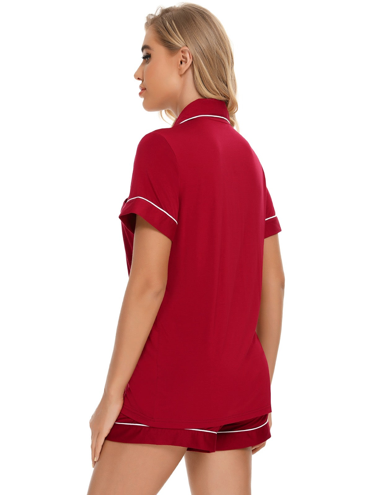 Bamboo Short Pyjama Set - Red