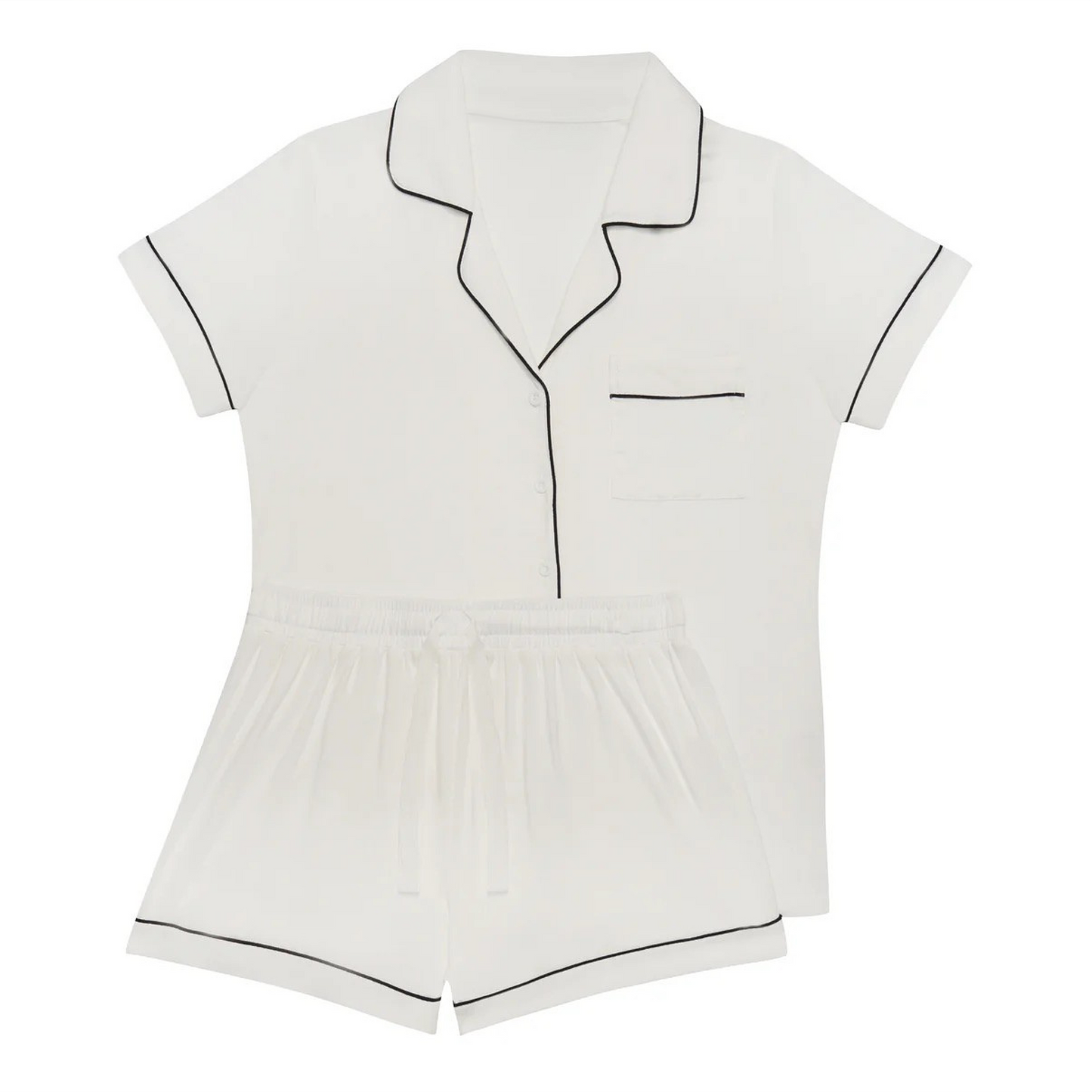 Bamboo Short Pyjama Set - White