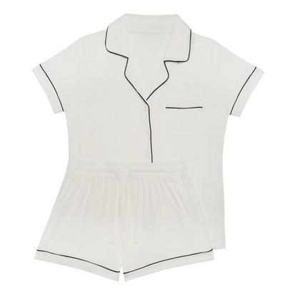 Bamboo Short Pyjama Set - White