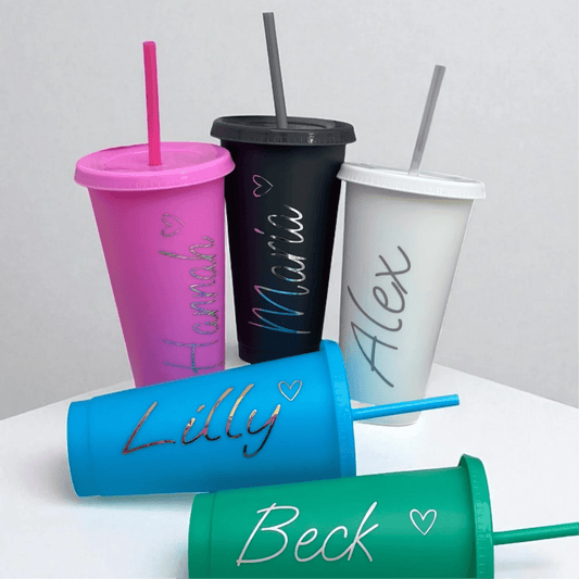 Personalised 24oz 710ml Cold Cup with Straw & Lid | Custom Tumbler - SeriouslyPersonal