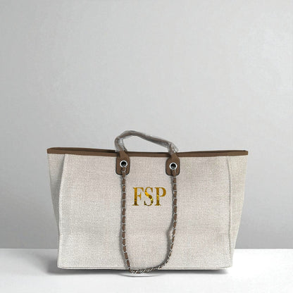 Personalised Large Totebag Handbag With Initials